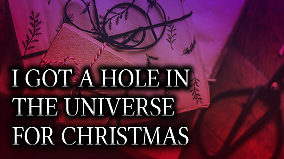 A stack of Christmas presents, loosely wrapped.