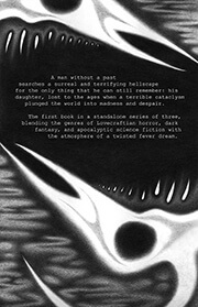 A horned, skeletal nightmare opens its endless maw far wider than it should ever go, teeth gleaming upon the blackness. The two halves of its skull are mirrored, and its features are hazy and indistinct, as though it were only a vague hallucination.