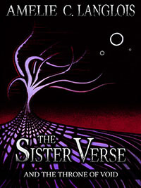 A cellular willow stands before a sky of total darkness, a red glow burning upon the horizon. Rooted within an organic hellscape, its tentacular branches waver through the blackness of reality, the color of its form bleeding away as though caught in the wind. Three distant rings of light burn upon the void above, like stars long-since imploded into black holes.